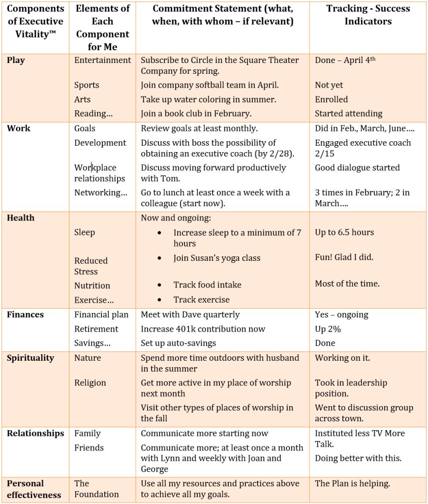 Example Vitality Plan